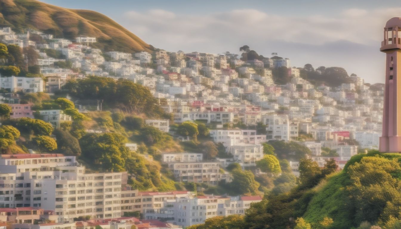 Iconic Telegraph Hill In San Francisco, Capturing The Charm Of Its Historic Architecture, The Scenic Beauty Of Coit Tower Perched Atop The Hill, And The Vi...