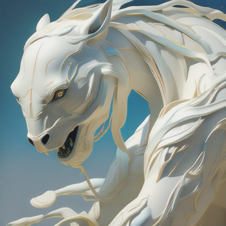 Digital Art Of A Ghostly White Horse. Running On The Seaside Has White Fur And Bright Eyes. High Precision, 8 Kilometers, Oil Painting, Detailed Masterpiec...