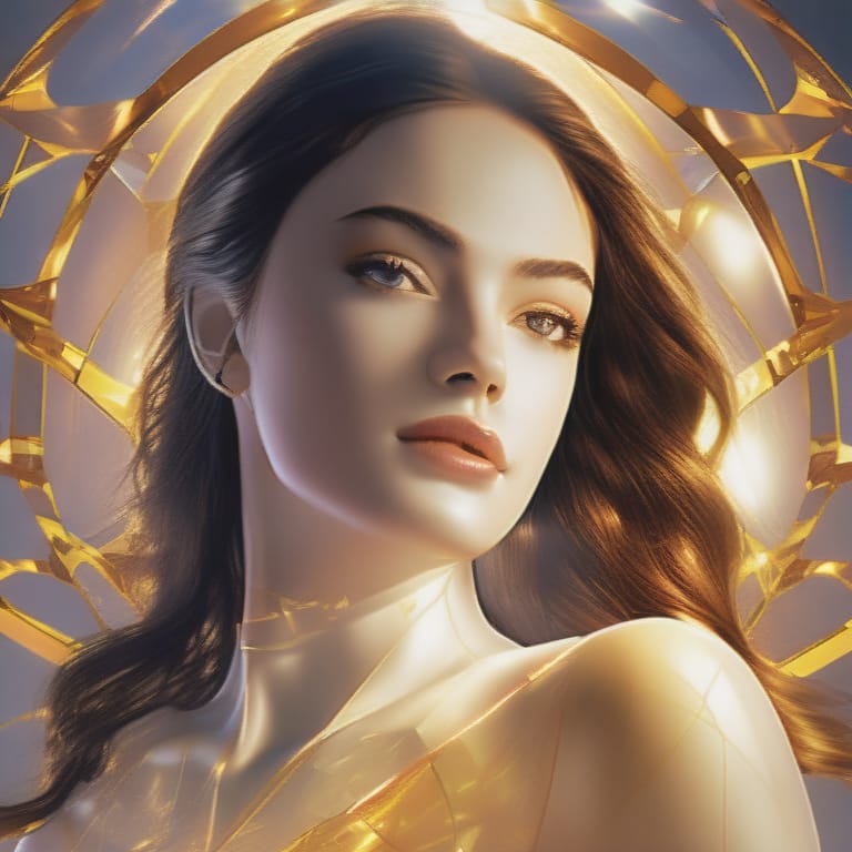 Beautiful Girl In Translucent Art Style, Dramatic Fiction, Complex Artistic Masterpiece, Mysterious, Matte Film Poster, Golden Ratio, Complex, Epic, Highly...