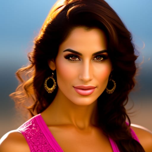 Beautiful Lebanese-American Media Personality, Webcam Model, And Former Adult Film Actress. She Has Dark Brown Hair That Falls In Loose Waves Around Her Fa...