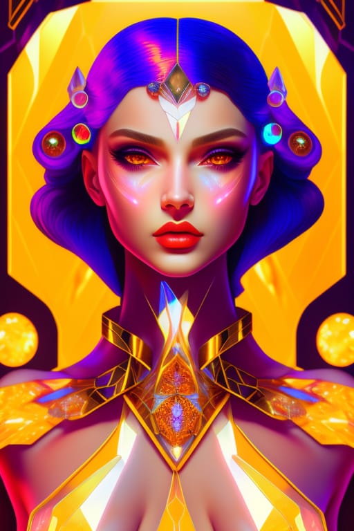 A Girl Of Unearthly Beauty, A Highly Detailed Face, Perfect Facial Proportions, Beautiful Eyes Of The Correct Shape, Cyberpunk Futurism With Mother-of-pear...