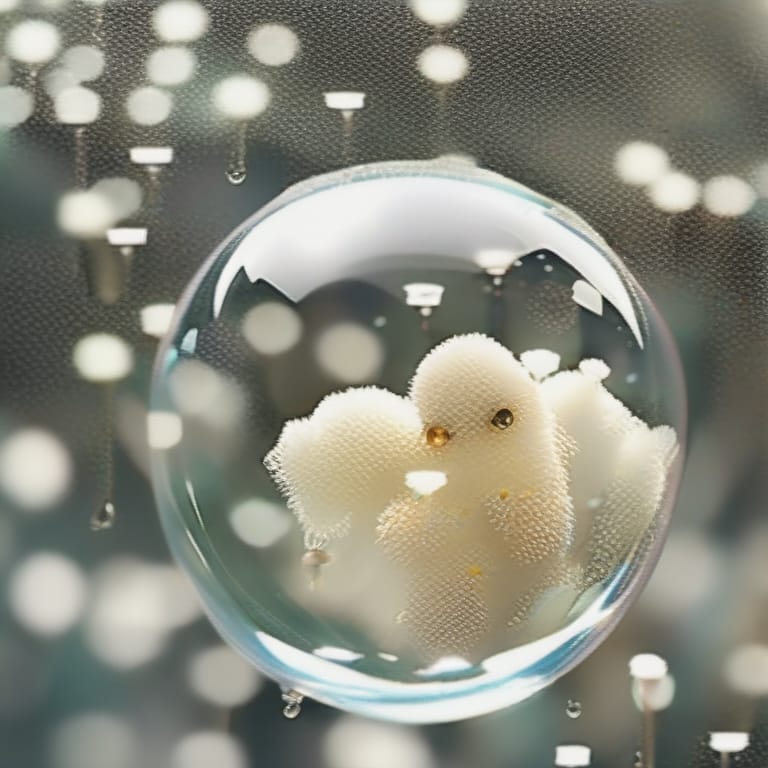 A Transparent Ball. There Is A Snow Tree Inside. Holding A Teddy Bear, Miki Asai Macro Photography, Close-up, Hyper Detailed, Trending On Artstation, Sharp...