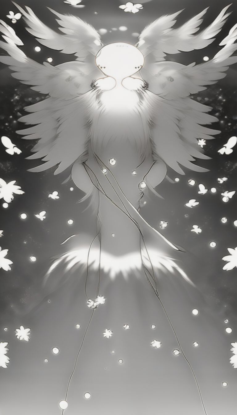 An Angel Girl Standing In The Water, Mascot Illustration, Art Station Front Page, Wearing White Cloths, Colorless And Silent, Beautiful Angelic Wings, Avat...