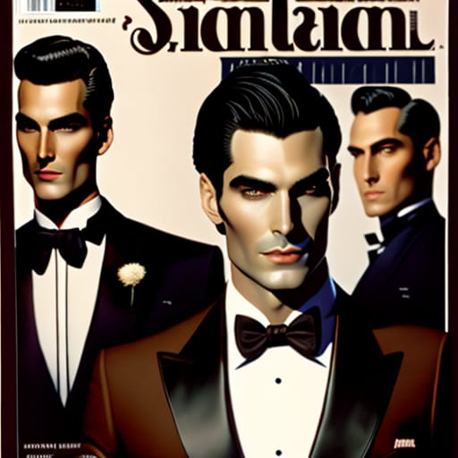 Tall Man, Handsome, Pretty Boy, Vampire, Dark Brown Hair, Slicked Back Hair, Gentleman, Tuxedo, Full Body View, Full Page View, Semirealistic