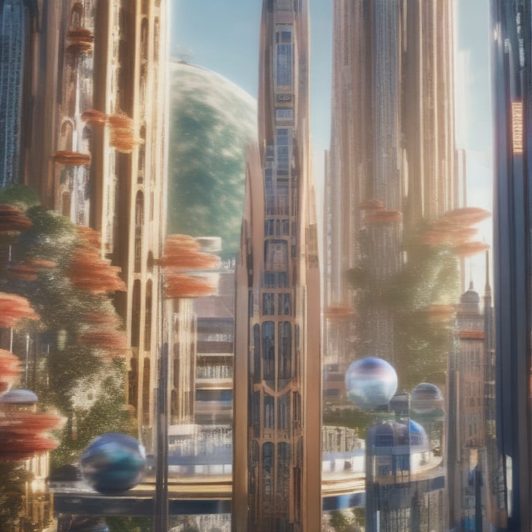 A Bustling Metropolis On A Distant Planet, Filled With Joyful Inhabitants And Stunning Architecture, All Rendered In Stunning 8K Resolution For A Truly Imm...