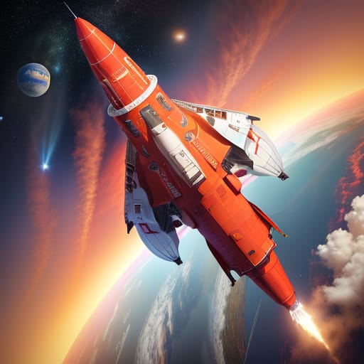 Create A Photorealistic Digital Illustration Of A Nasa Space Rocket Designed By Spiderman Through Space, Designed For A Kid's Book. The Rocket Should Have...