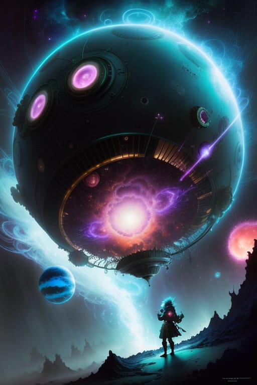 Wavy Strange Atom Elementaire Alien Fly In Exotic Planet,by Kim Keever Detailed Matte Painting, By Tim Burton,a And Kazuki Takamatsu, Alyssa Monks, Brian F...