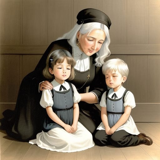 Please Make A Picture Of The Square For The Album Release. It Is A Picture Of A Gracious-looking Grandmother Sitting On A Wooden Floor And A Seven-year-old...