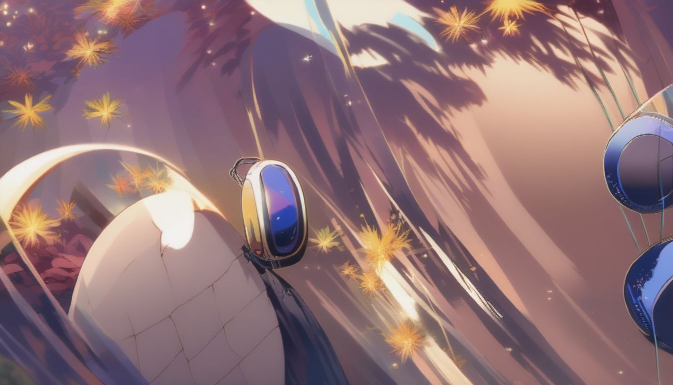 Anime Girl With Small Wireless Headphones,listening To Music On Her Cell Phone,beach Side With Headphones,modern Anime Style,cheerful High Quality Anime St...