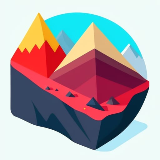 Abstract Granite Mountain, Simplified Into 3 Colors And Simple Shapes And Patterns, Made For A Vectorized For A Logo, Clean Lines