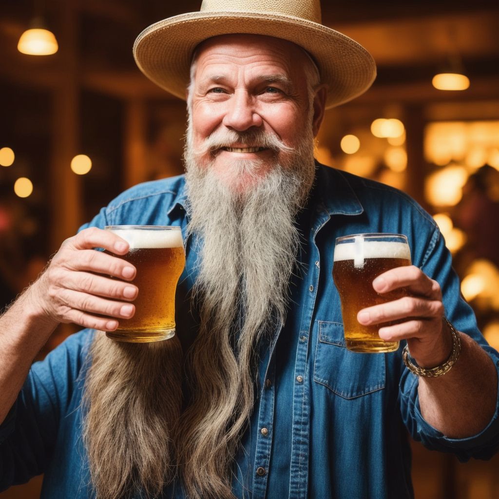 A Image Of Many Old Man, They Drink From A Glass Beer, He Have A Hat And Big Beard, He Smiles, He Is In A Full Disco With Other Peoples, Very Disturbing, D...