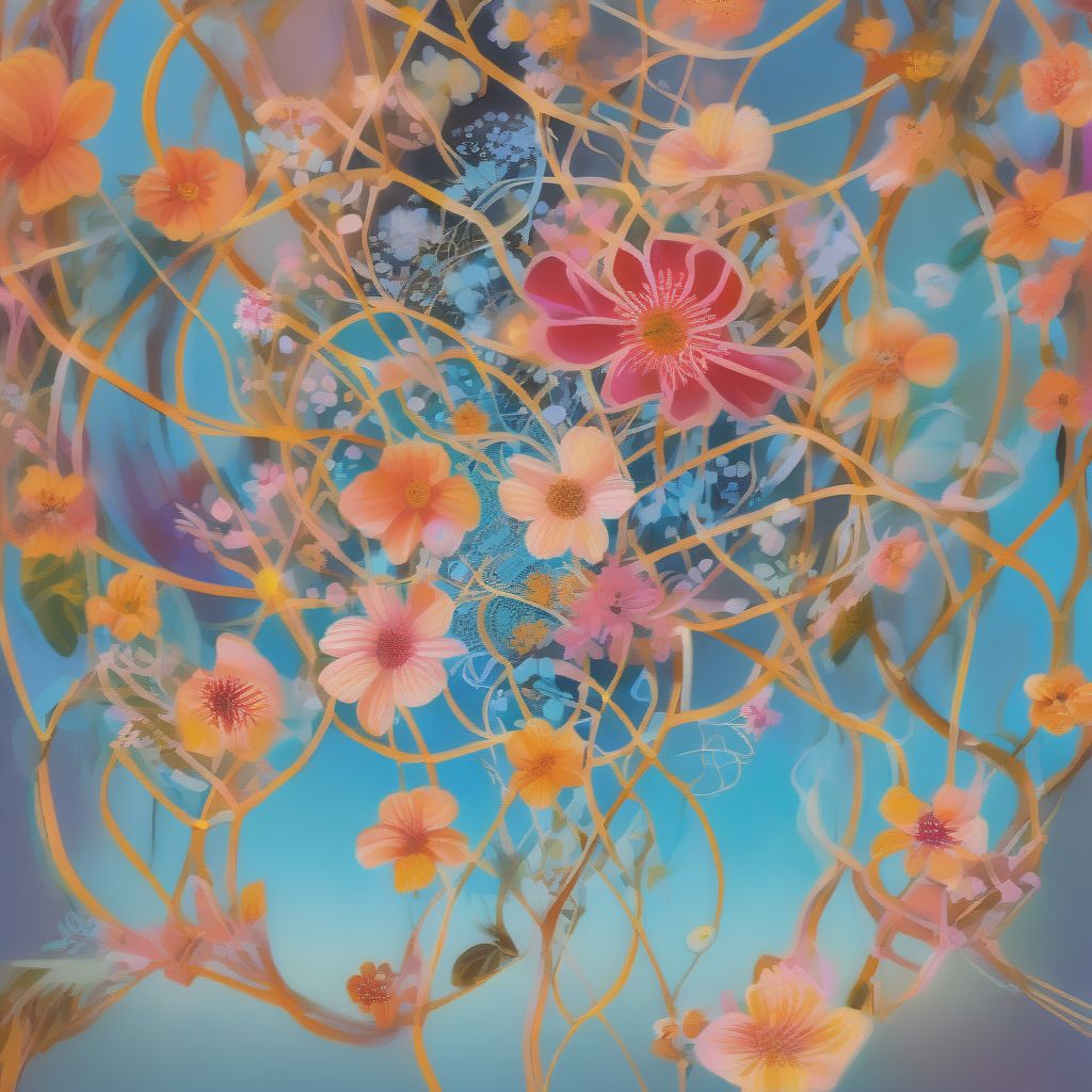 An Illustration Depicts An Intricate Network Of Tangled Wires Representing Hormonal Imbalances In PCOS, While Vibrant Flowers Bloom Symbolizing The Journey...