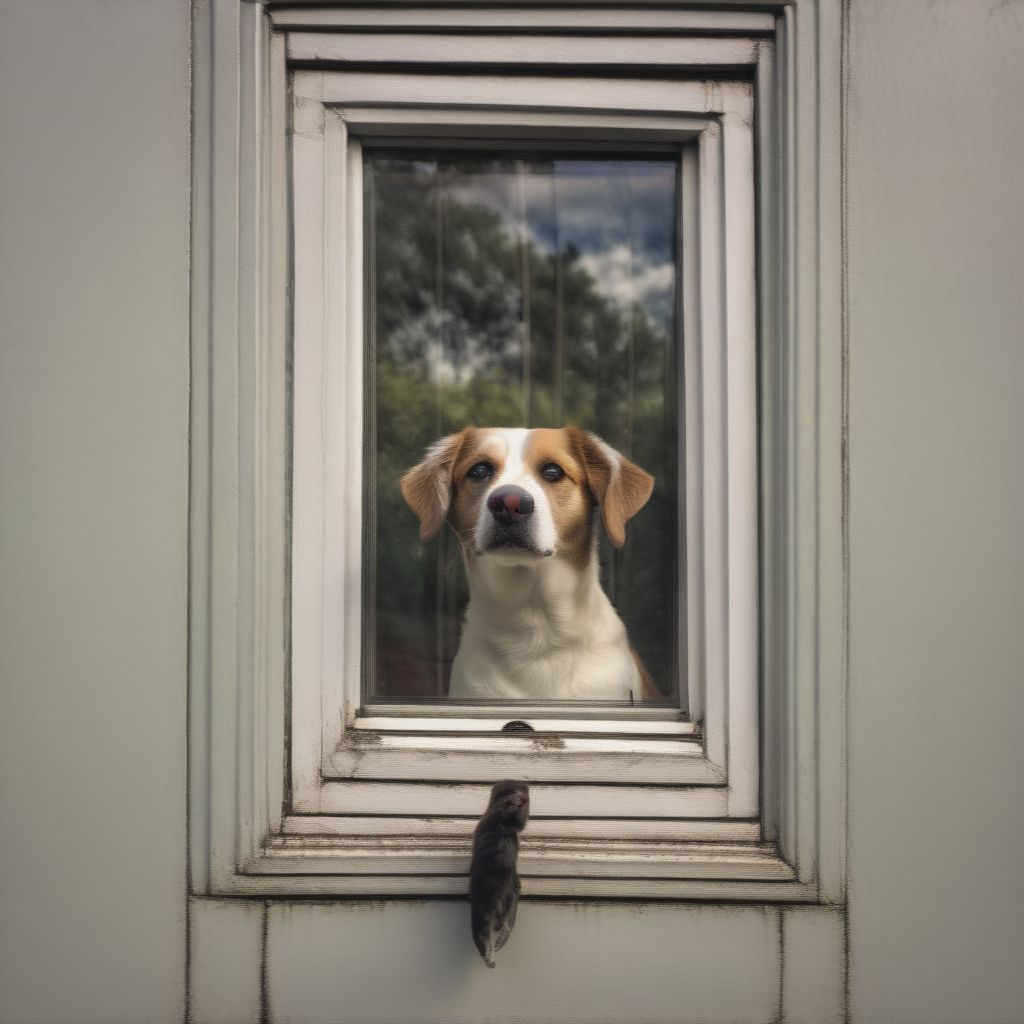 Fensterputzer Mit Dem Kopf Eines Hundes