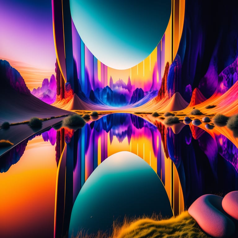 In The Boundless Landscape Of The Imaginarium, Observe The Mirror Reflection Of Yourself, Bathed In The Luminescence Of Your Fortunate Aura, Eyes Shining W...