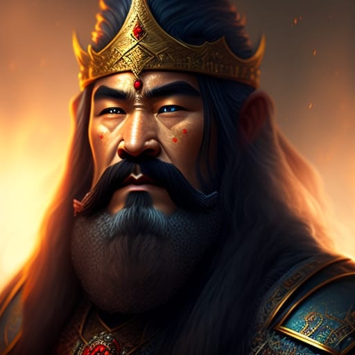 A Dwarf King With A Scar Of Burning In The Face, Beard And Holding A Large Shield And A Pickaxe, Character Portrait, Fantasy Art, Dave Melvin, Epic Art