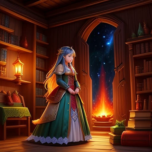 2D Fantasy-style Characters, Like Fairy Tale Book, The Main Character At The Front, And Then Fantasy-style Characters And Objects Around Like Game Cover Of...