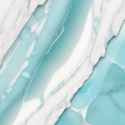 Semirealistic Illustration Of White Background With Marble Texture In Turquoise And Light Blue Pastel Tones