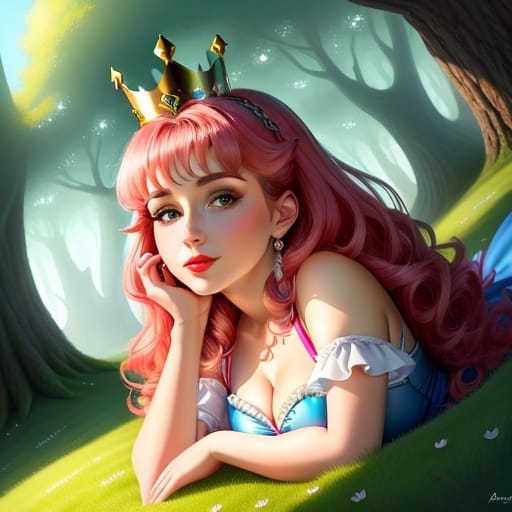 Imaginary Cartoonish, Unrealistic, Fantastic, Fantasia Style Surreal And Unrealistic Close-up Of Alice In Wonderland's Queen Of Hearts. Front-on Perspectiv...