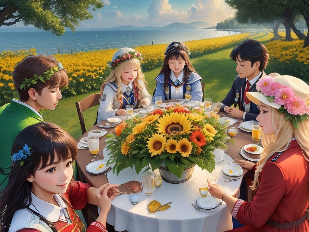 As The Radiant Sun Of Trust Rises (#040066), Casting Its Warm Embrace Over Our Shared Horizon, We Nurture The Flourishing Garden Of Responsibility (#00c167...