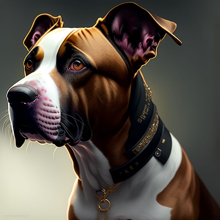 Royce 5'9 If Was A Pitbull Dog, High Detailled And Accurate, Lirics Tattoos Under Eye, Hip Hop Tattoo On Troat, Fan Art , Watercolor, Trending On Artstatio...