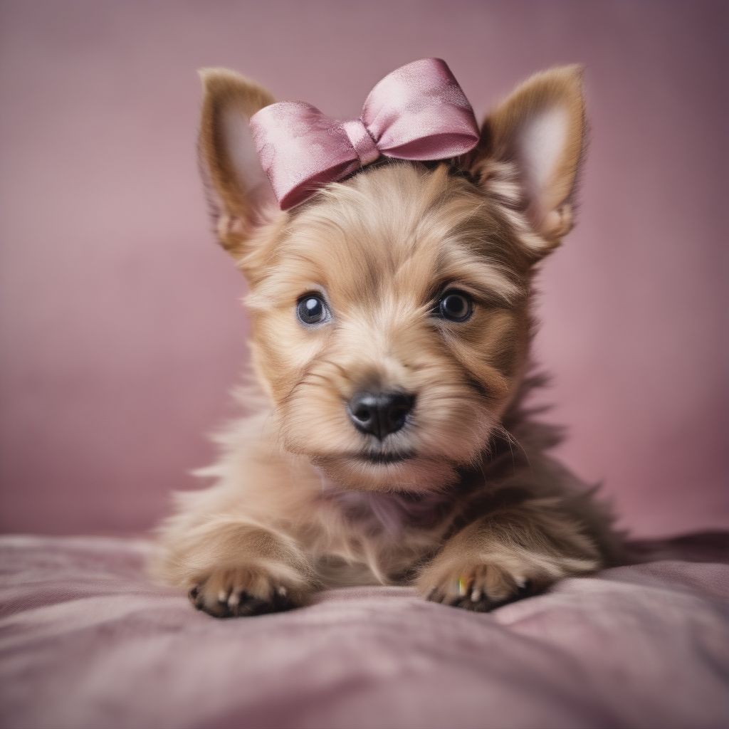 Image: An Adorable Photo Of Penny, The Carin Terrier Dog, Wearing A Cute Little Bow On Her Head