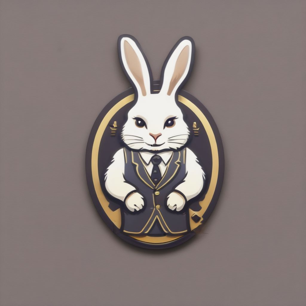 A Bunny In A Suit Badge Style.