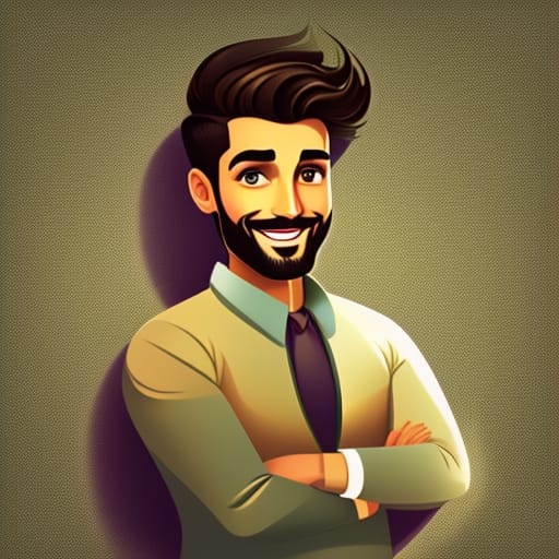 Full Body Of A Handsome Cartoon Man, Italian, Looking Straight In Front Of The Camera, Smiling Friendly, Fashion Style