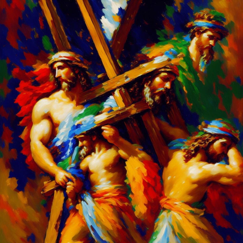 Christ Carrying The Cross On The Way To The Resurrection, Abstract, Impressionist Art