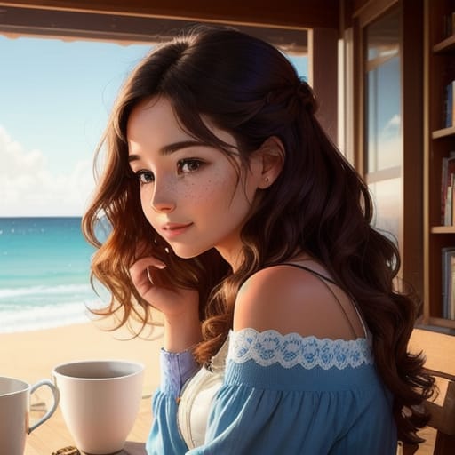 Photo - Realistic Profile Picture A Vibrant And Passionate Young Woman Living In A Picturesque Beach Town In Australia. She Exudes Creativity And Impulsive...
