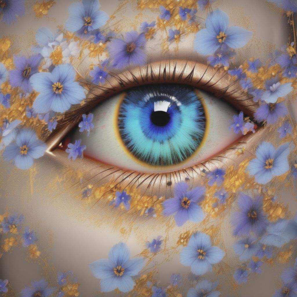 (masterpiece, Cover Art, High Definition, Artistic:1.2), Close-up Of A Person's Mesmerizing (blue Eye:1.4), Intricate Details, Striking Color Depth, Reflec...
