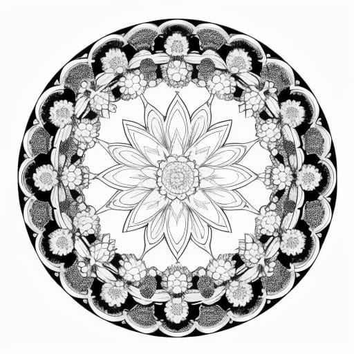 Please Create A Simple, Minimal A4-sized Black & White Mandala Coloring Page For Children Aged 1 To 5 With "Fairy Daisy" As The Main Character. It's Crucia...