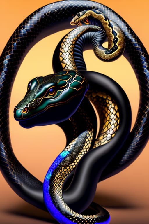 3d Render, Subject: Anamorphic Snake Black American LadyMedium: Anamorphic Digital Artwork, Blending The Features Of A Snake And A Black American Lady.Appe...